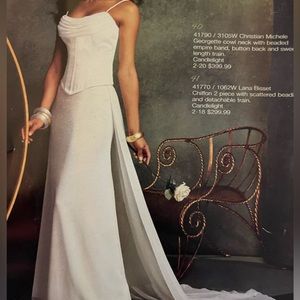 3 pieces Ivory Silk Skirt, Corset, and extra long additional. Size 6.